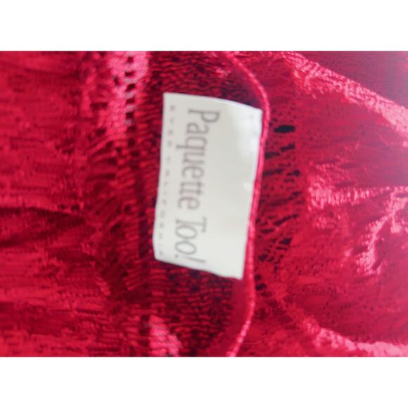 Y2K Red Crochet Dress Vampy Going out Midi Fit Size Small Party Sexy - Picture 4 of 6